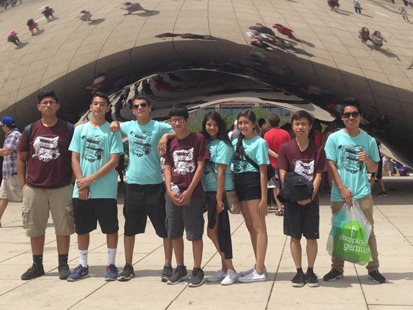 TRIO RUB students at the Big Bean in Chicago