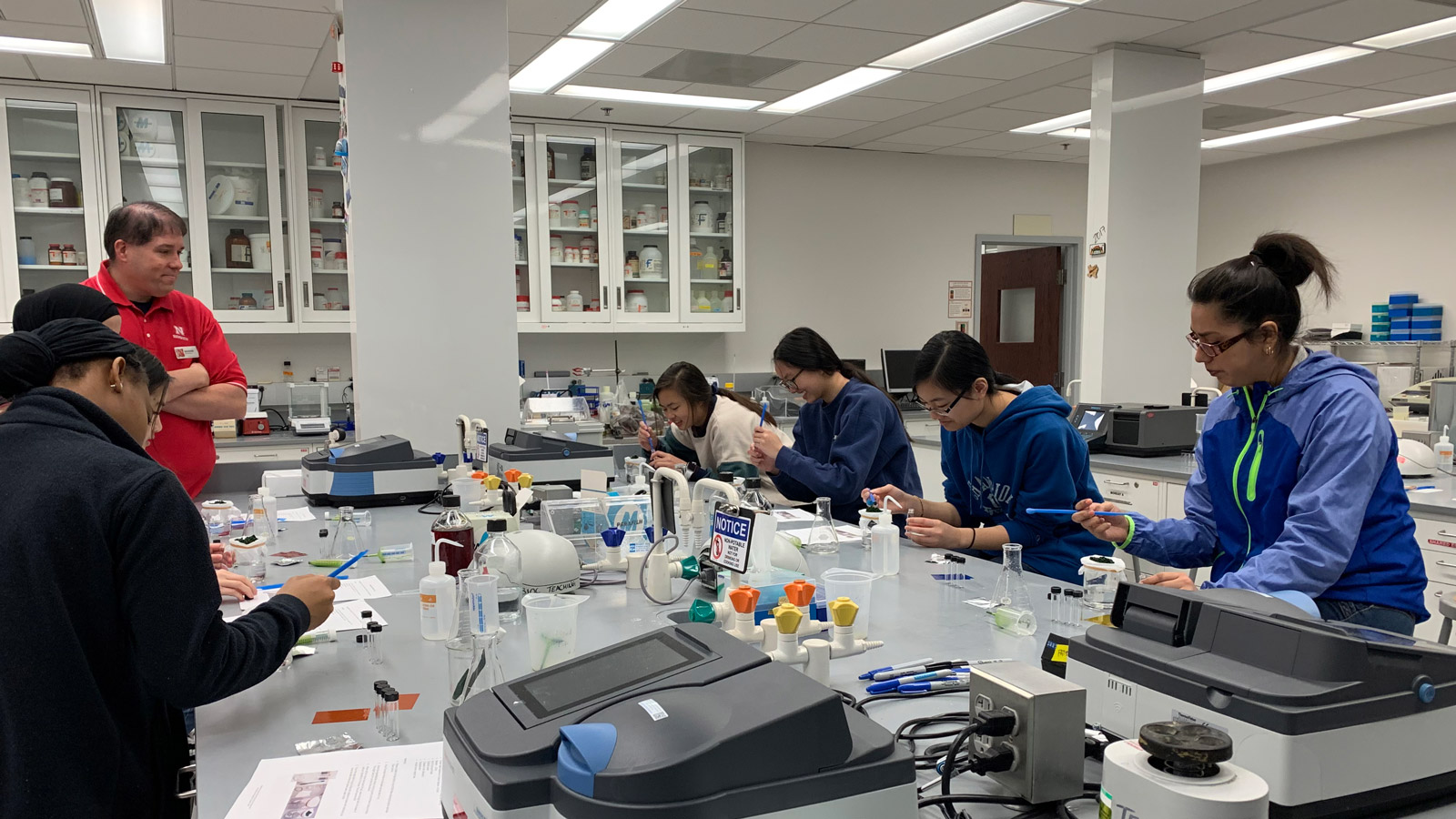 TRIO UBMS students participate in a biochemistry workshop