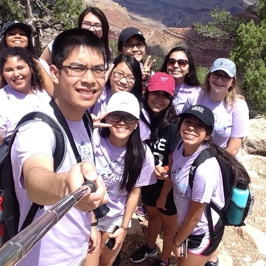 Students on a hike